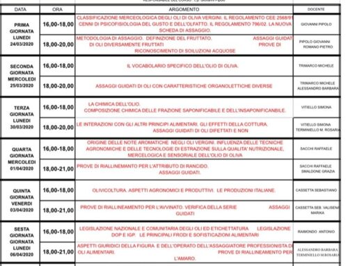 MONECORICE corso di primo livello per assaggitori ed esperti di olo extravergine d’oliva